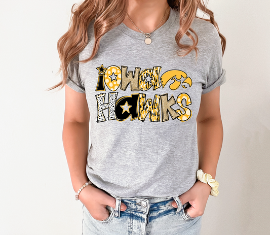 Glitter Doodle Hawkeyes T-shirt