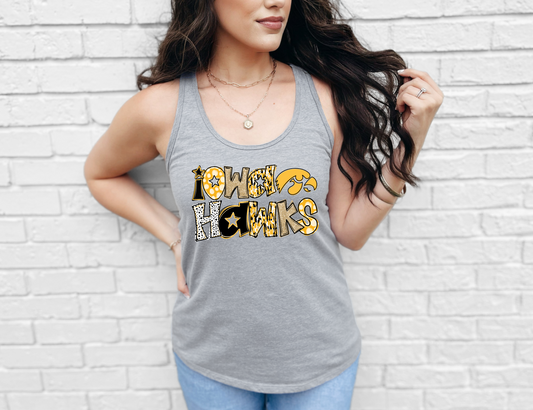 Glitter Doodle Hawks Tank