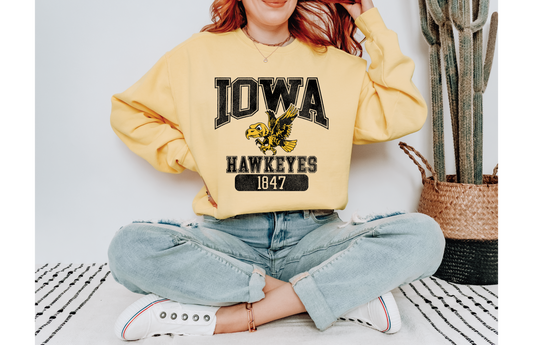 Iowa Hawkeyes Grunge Premium Sweatshirt