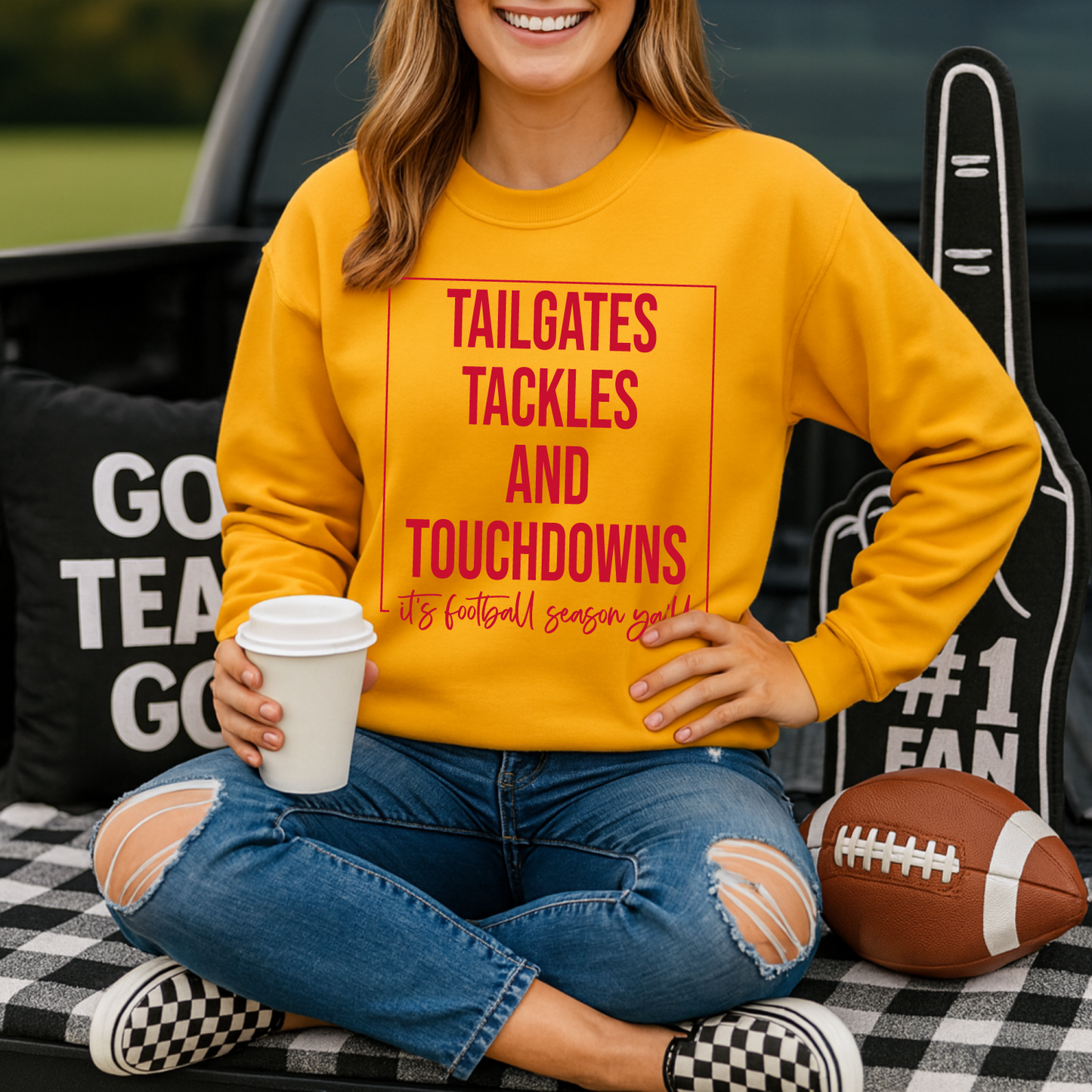 Tailgates, Tackles, and Touchdowns Sweatshirt