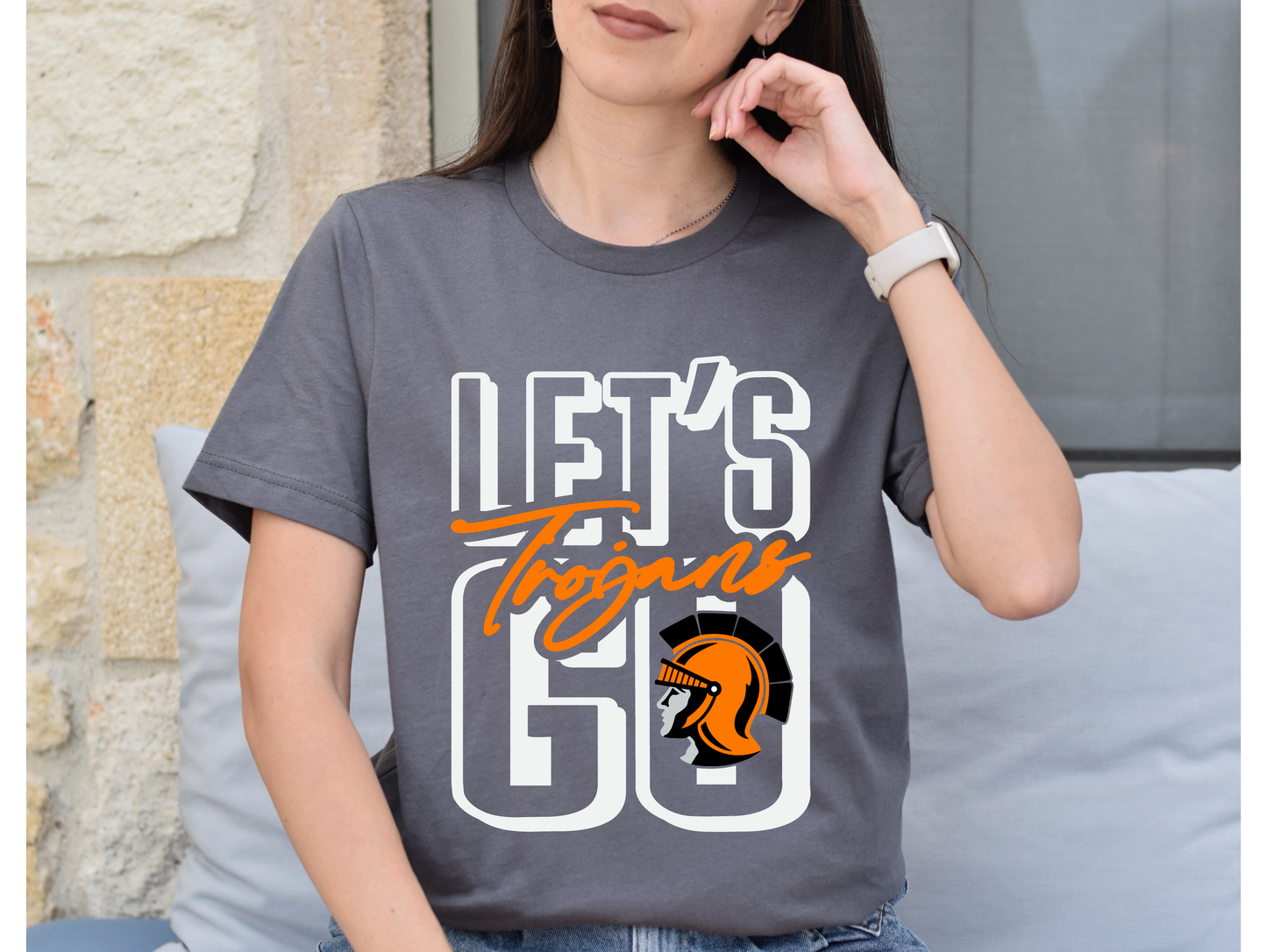 Let's Go Trojans Stack T-shirt