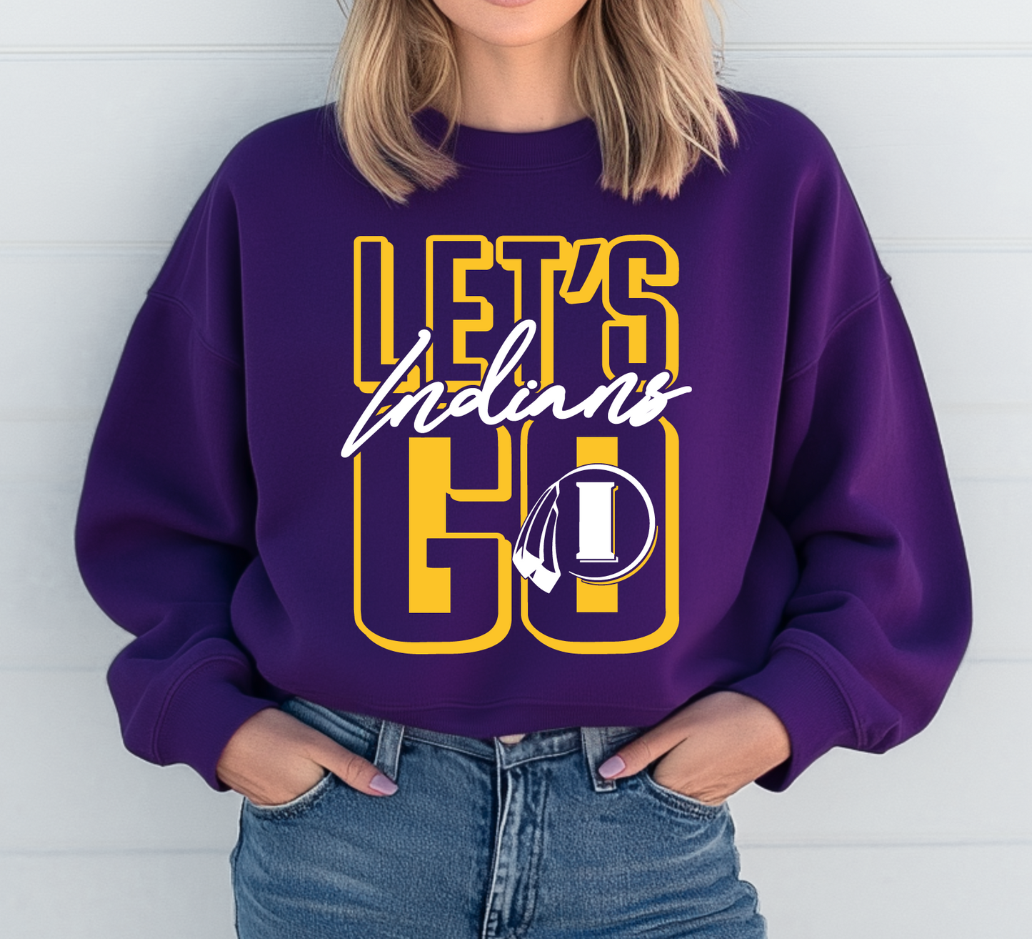 Let's Go Indians Stack Sweatshirt