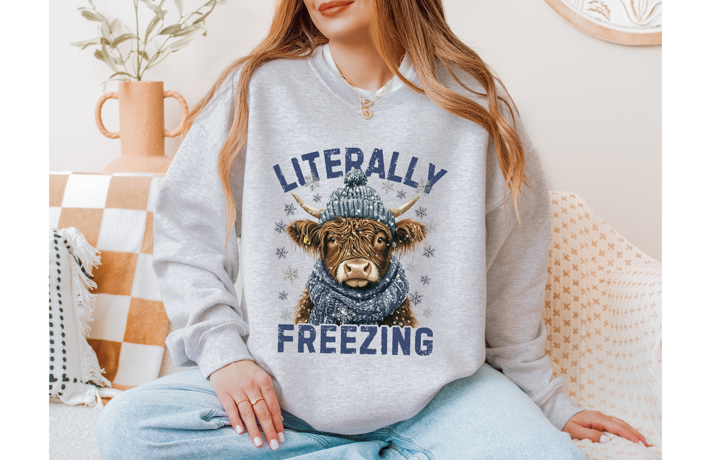 Literally Freezing Highland Cow Sweatshirt