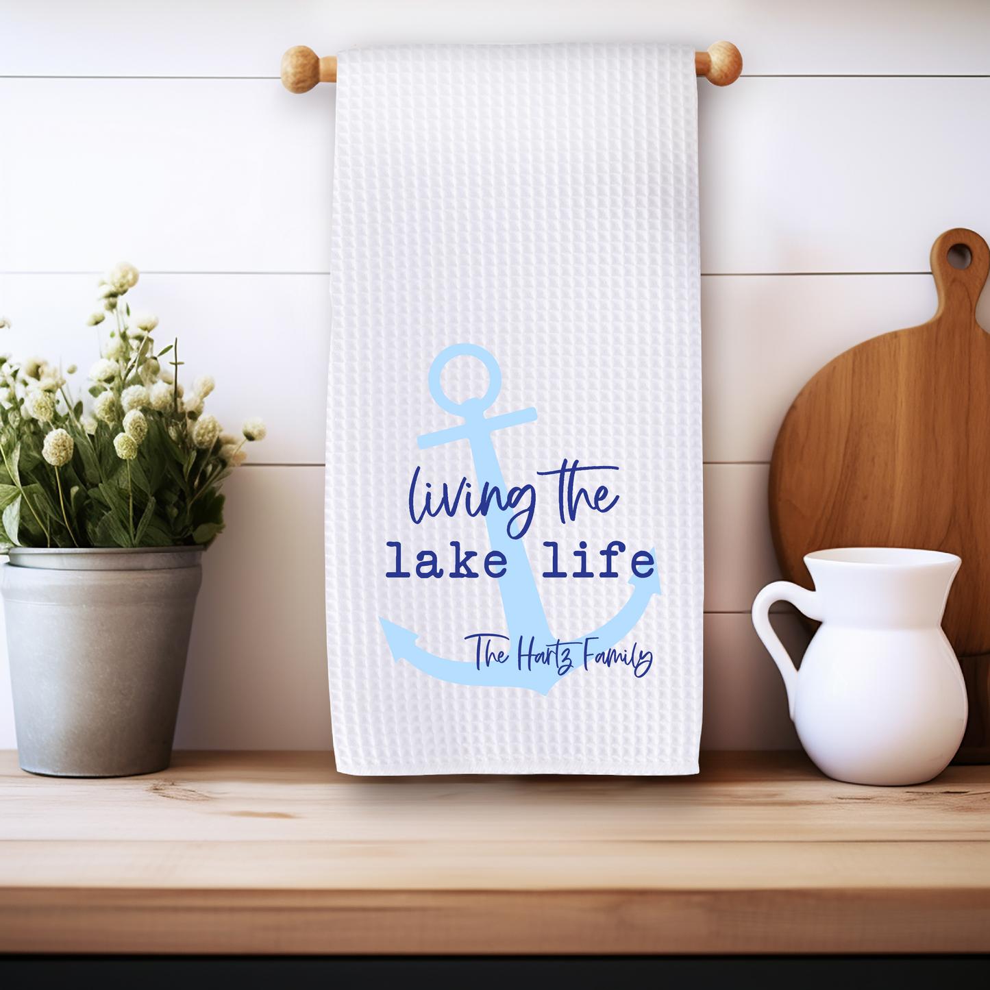 Living the Lake Life - Customizable - Kitchen Towel