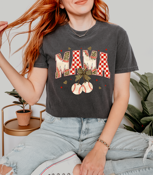 Baseball Mama Leopard T-shirt
