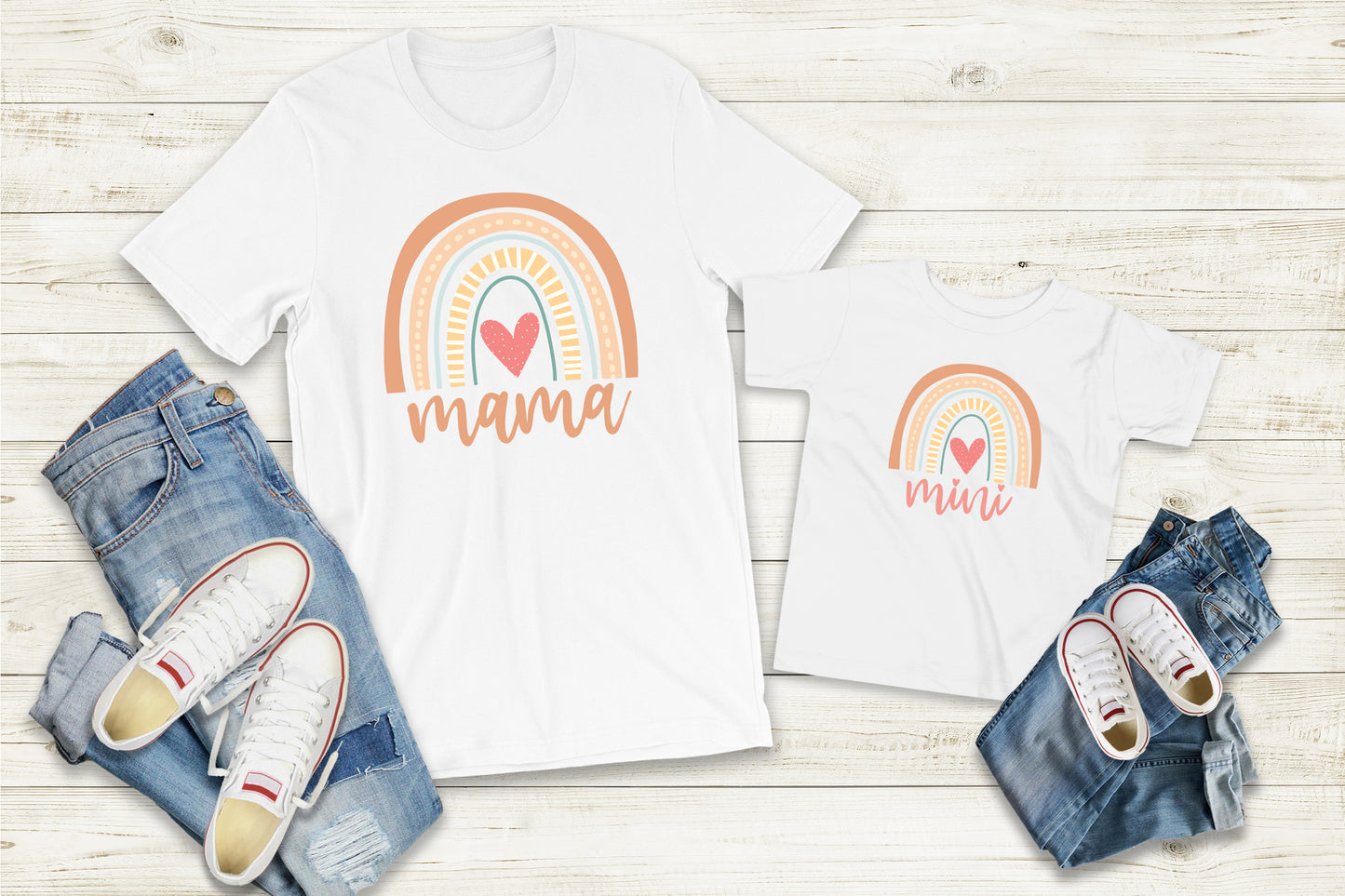 Mama & Mini Rainbow T-shirts