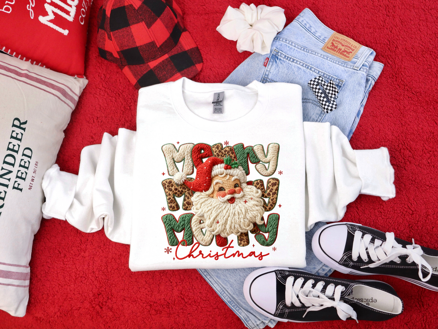 Faux Yarn Vintage Christmas Sweatshirt