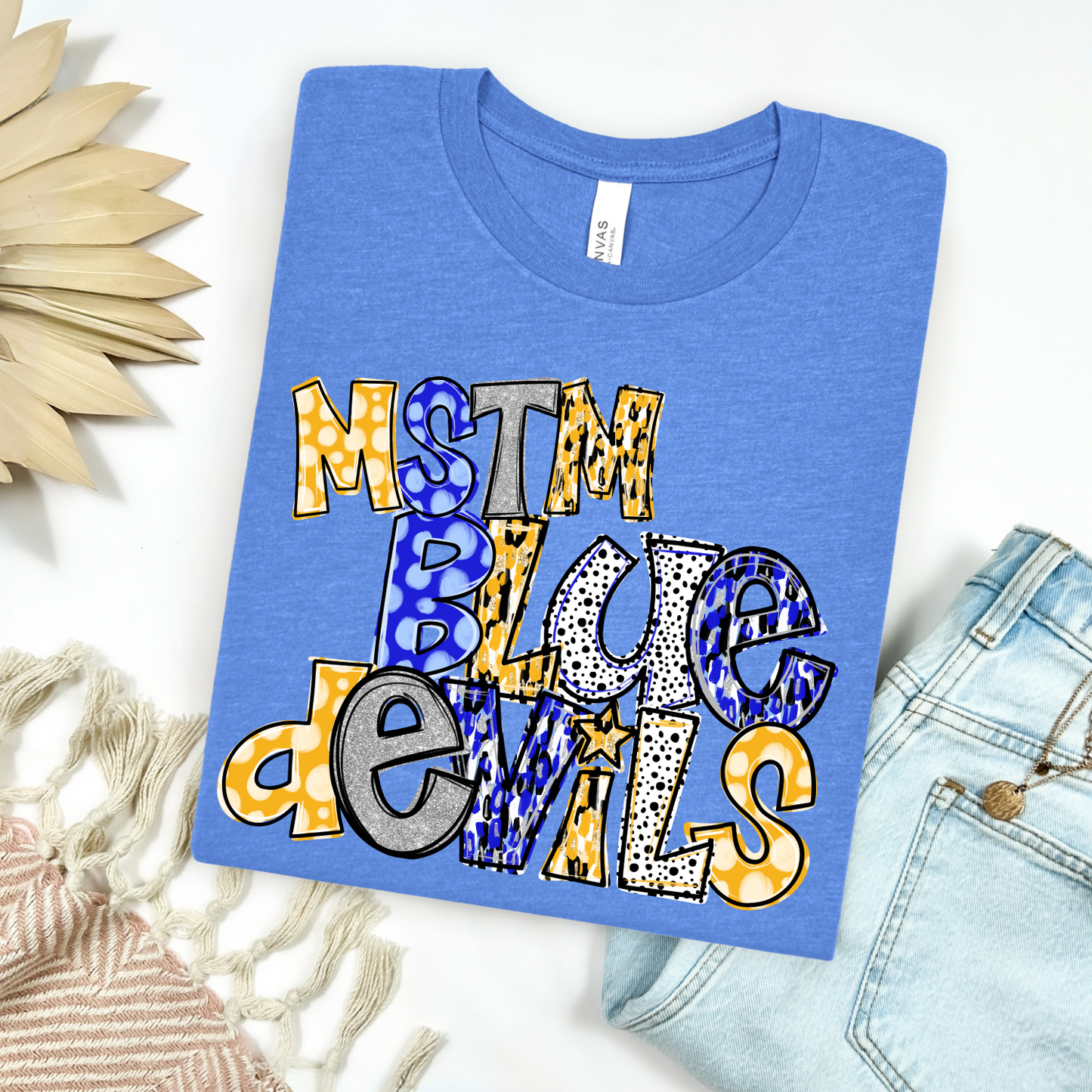 MSTM Blue Devils Glitter Doodle T-shirt