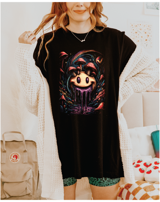 Rainbow Mushroom Smiley T-shirt