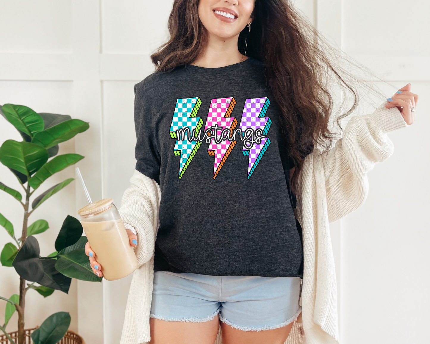 CUSTOM MASCOT Neon Bolt T-shirt - ANY School
