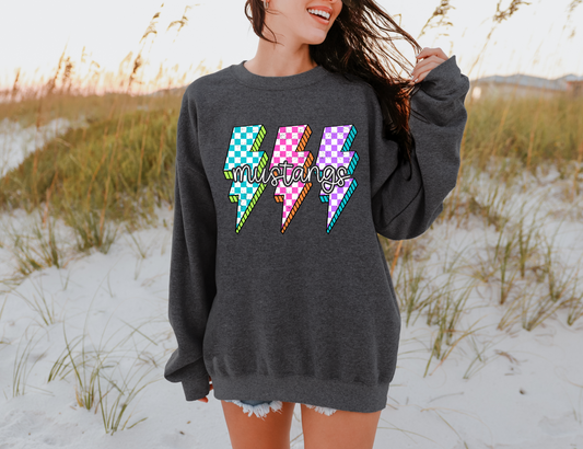 CUSTOM MASCOT Neon Bolt Sweatshirt - ANY SCHOOL