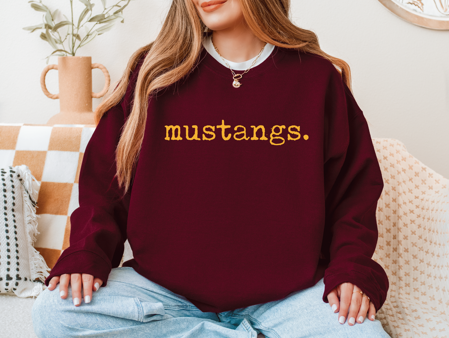 Mustangs Typography Sweatshirt