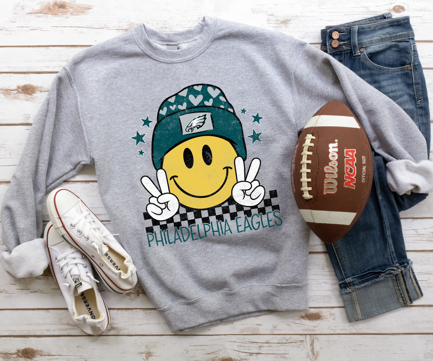 Eagles Smiling Beanie Sweatshirt
