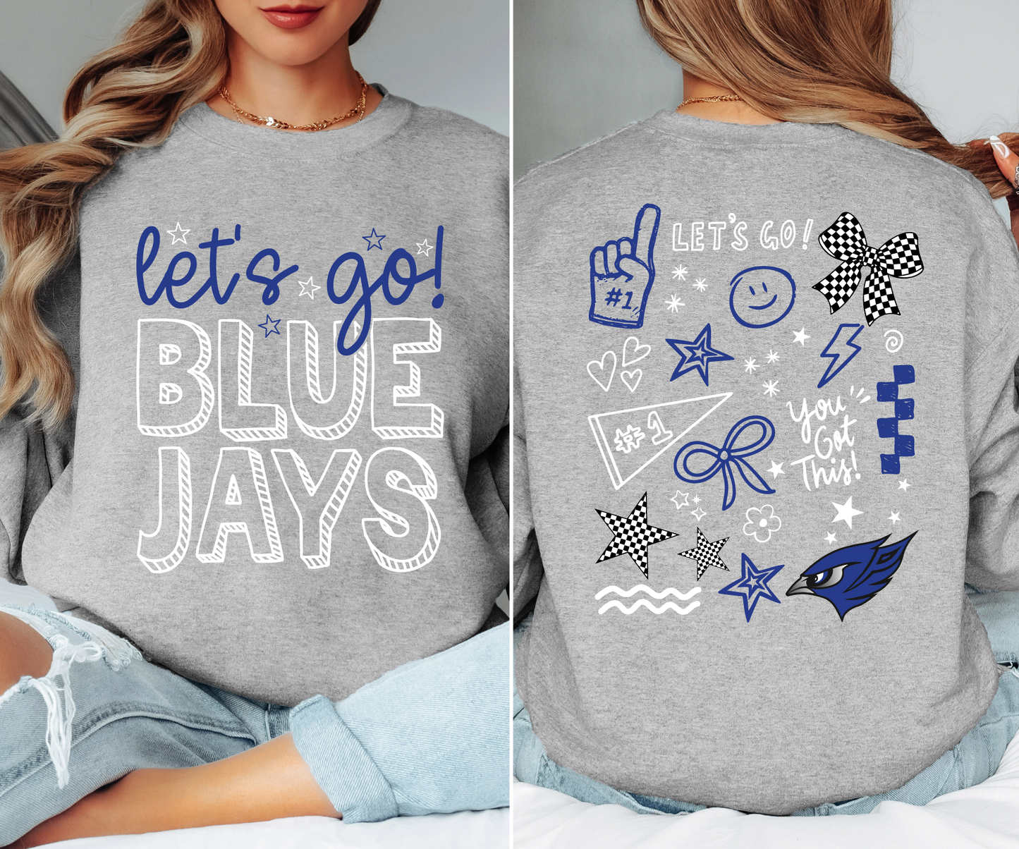 Let's Go Perry Bluejays Doodle Sweatshirt