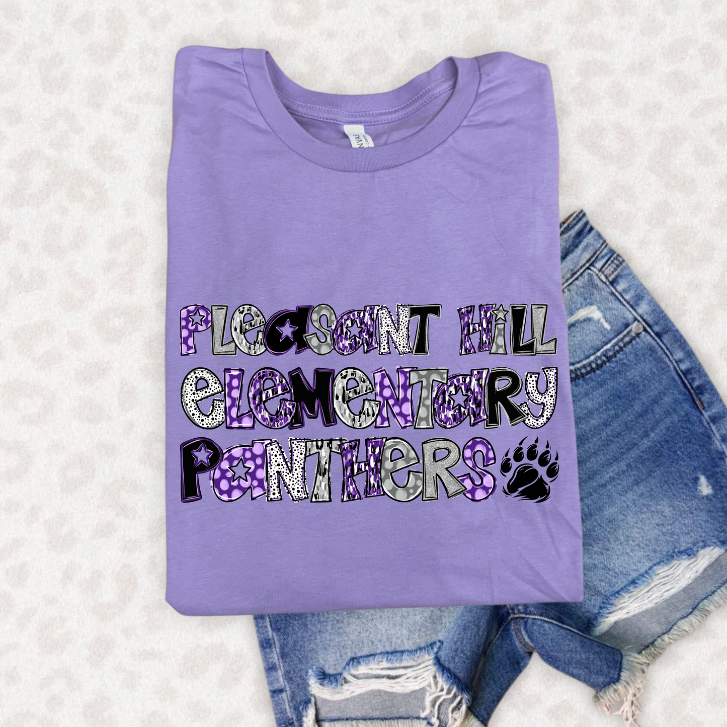 Pleasant Hill Panthers Glitter Doodle T-shirt