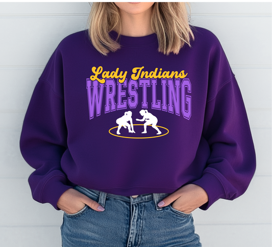 Lady Indians Groovy Wrestling Sweatshirt