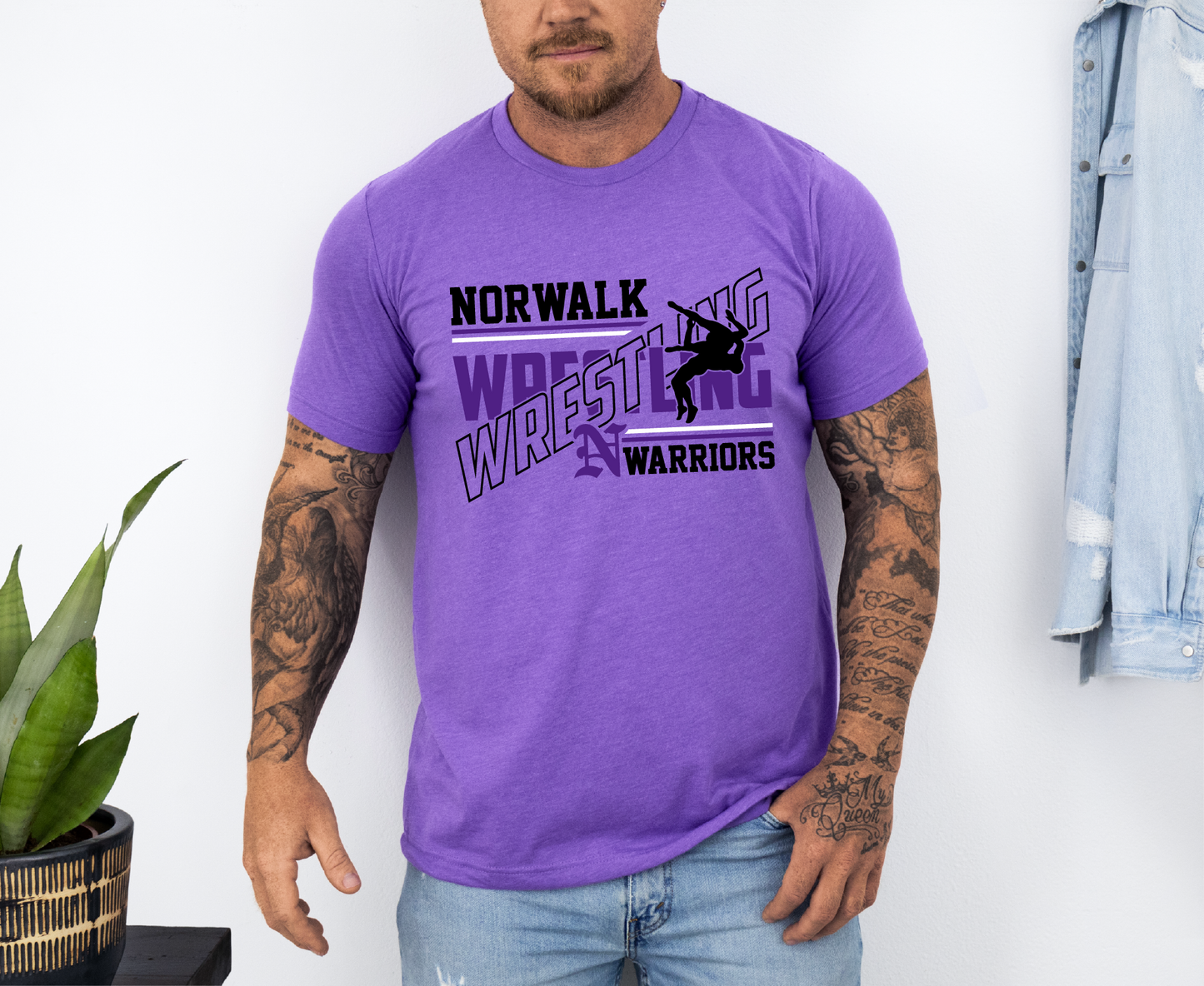 Norwalk Warriors Slanted Wrestling T-Shirt