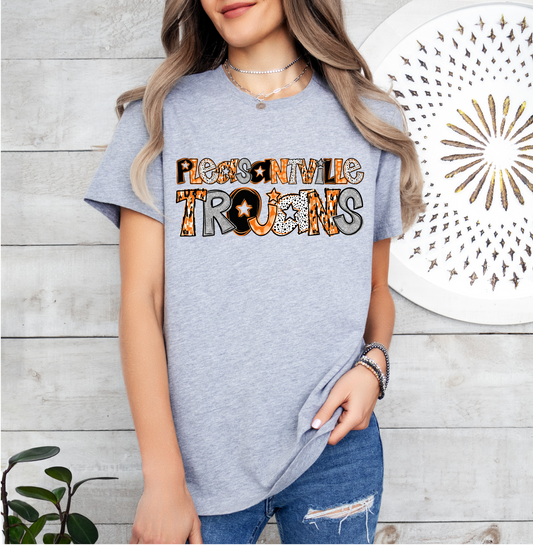 Pleasantville Trojans Doodle T-shirt