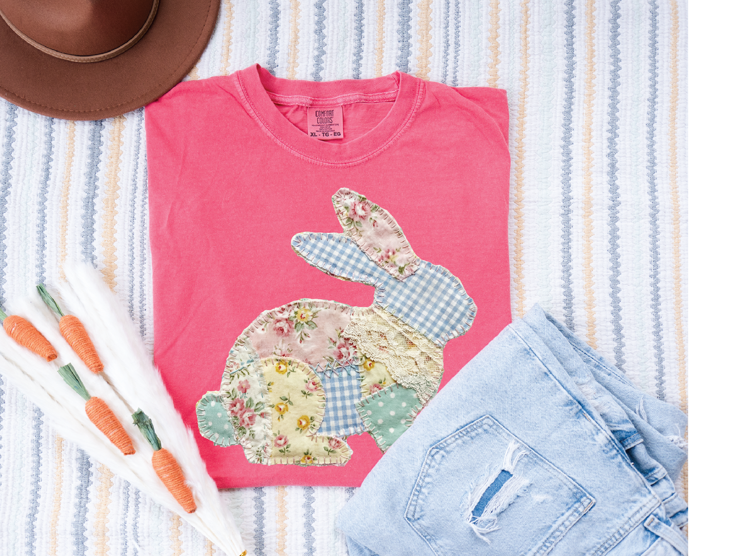 Faux Quilted Bunny T-shirt