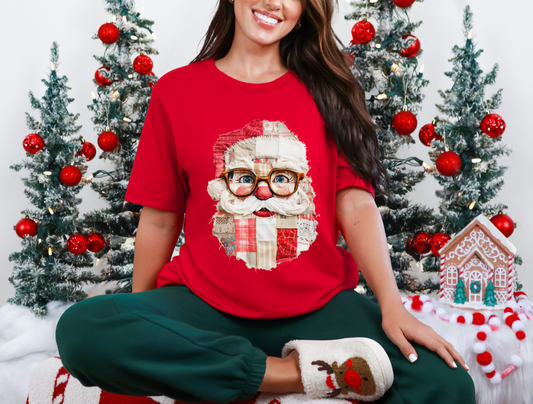 Faux Quilted Santa T-shirt