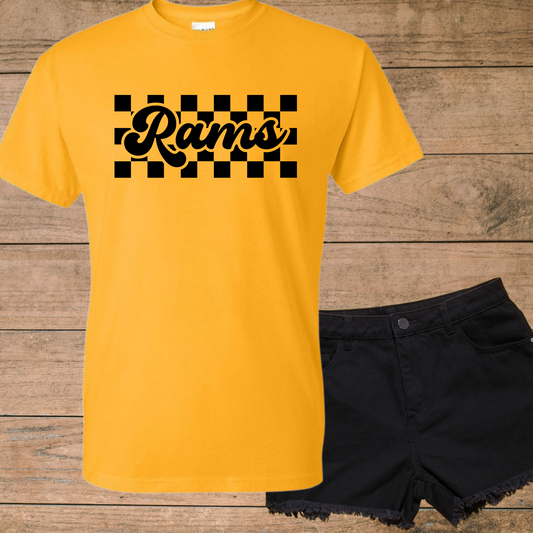 Rams 3D Puff Checkered T-shirt