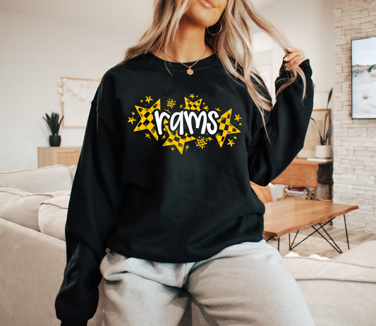 Checkered Star Rams Sweatshirt