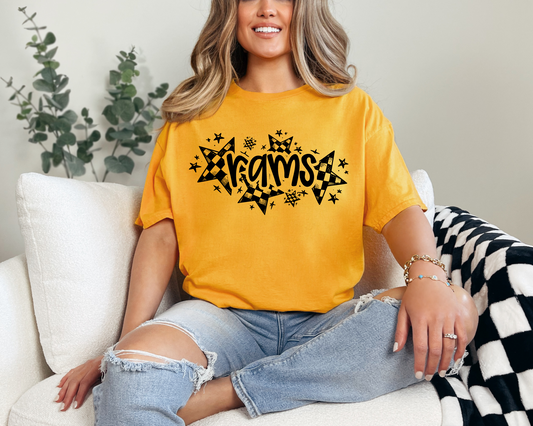Checkered Star Rams T-shirt