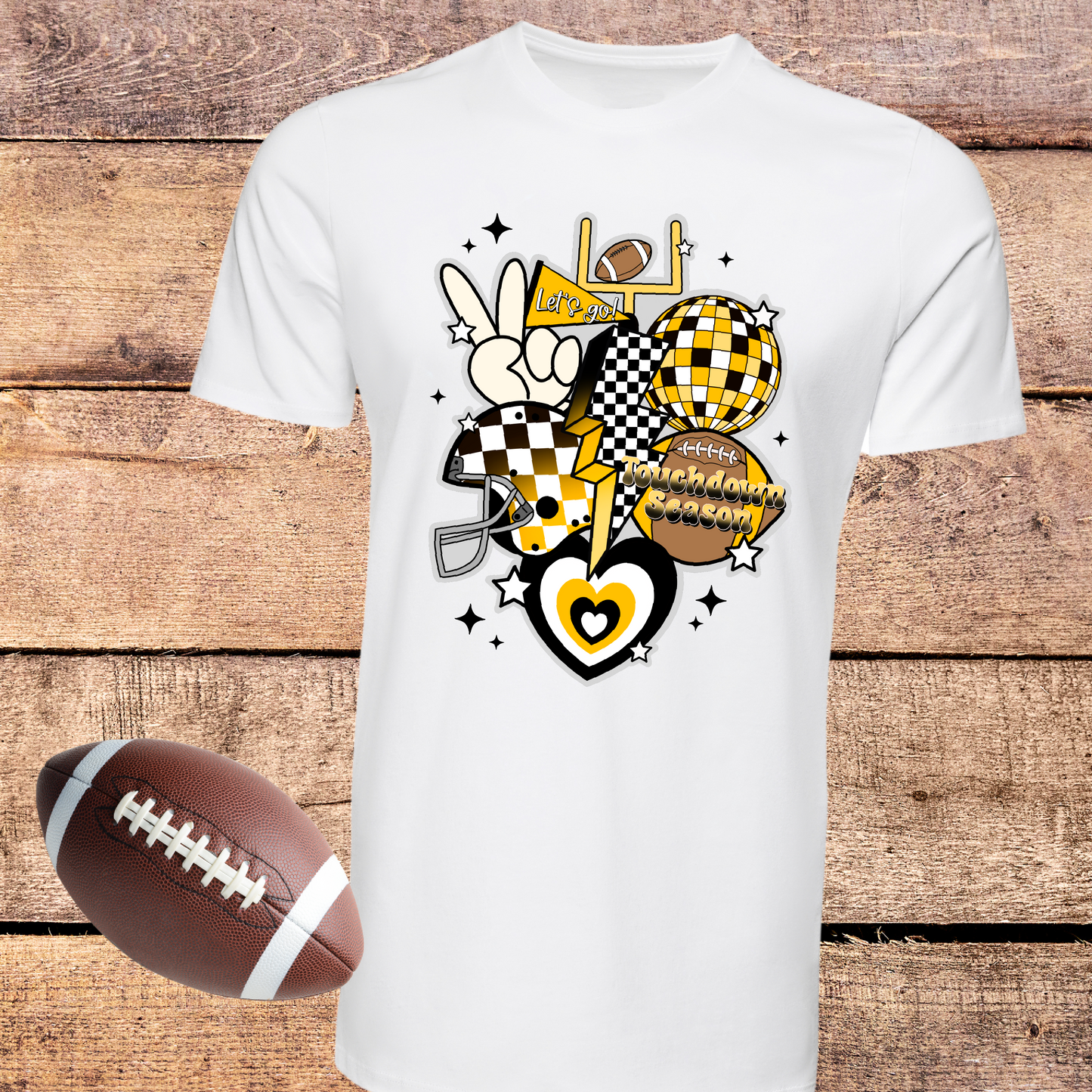 Black and Gold Touchdown Season T-shirt