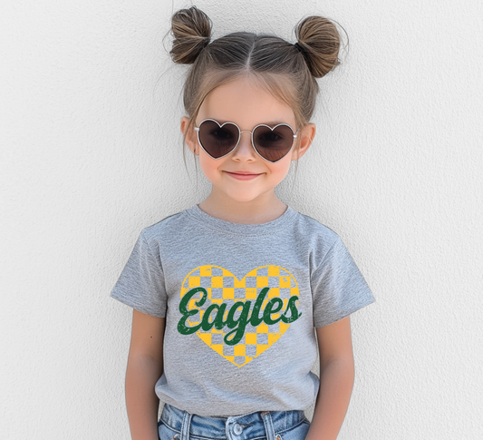 Checkered Heart Eagles T-Shirt
