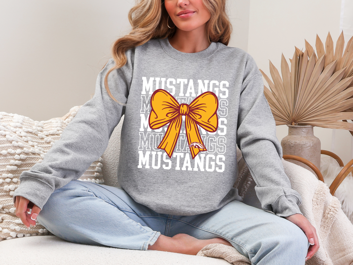 Mustangs Coquette Bow Sweatshirt