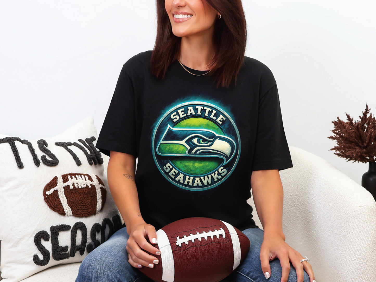 Seattle Seahawks Halftoned T-shirt - Multiple Designs
