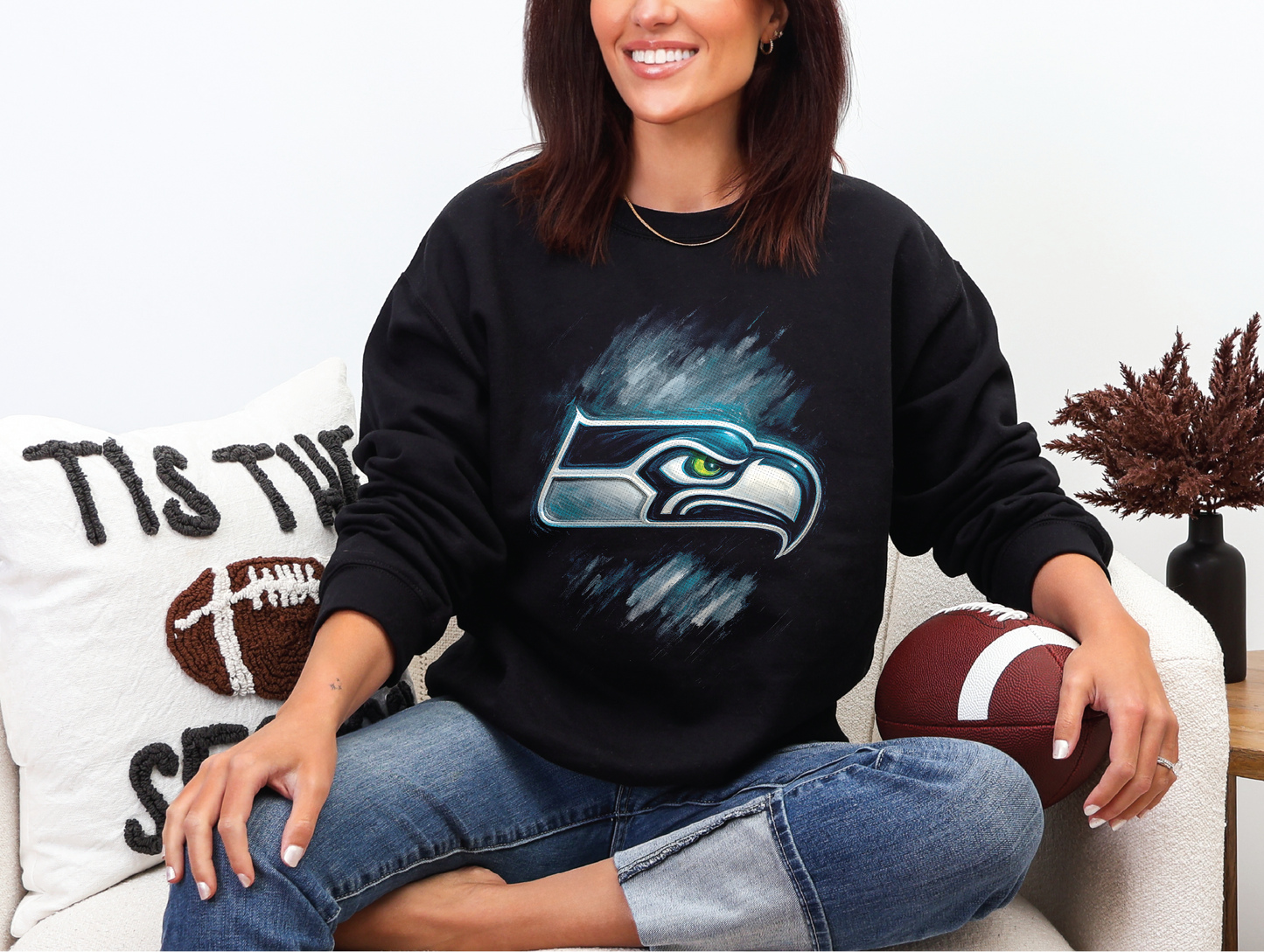Seattle Seahawks Halftoned Sweatshirt - Multiple Designs