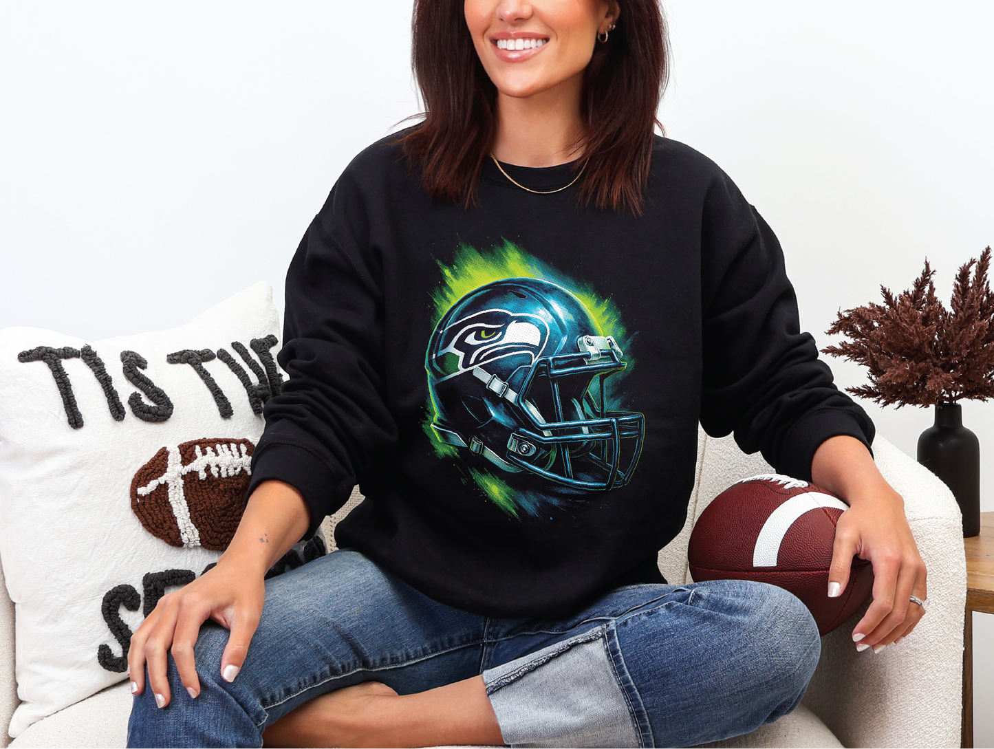 Seattle Seahawks Halftoned Sweatshirt - Multiple Designs