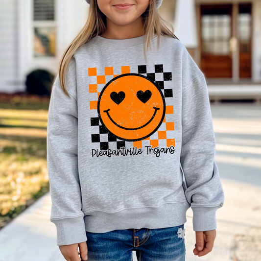Pleasantville Trojans Smiley Sweatshirt