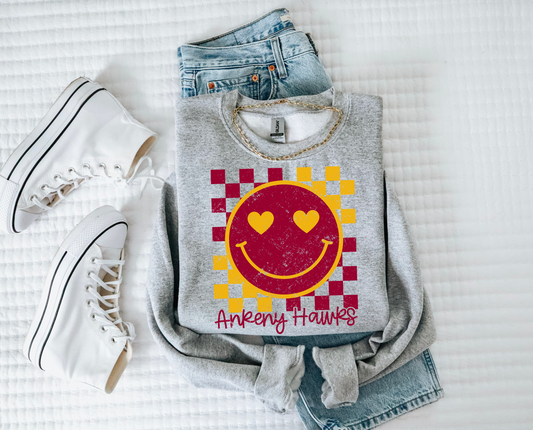 Ankeny Hawks Smiley Sweatshirt