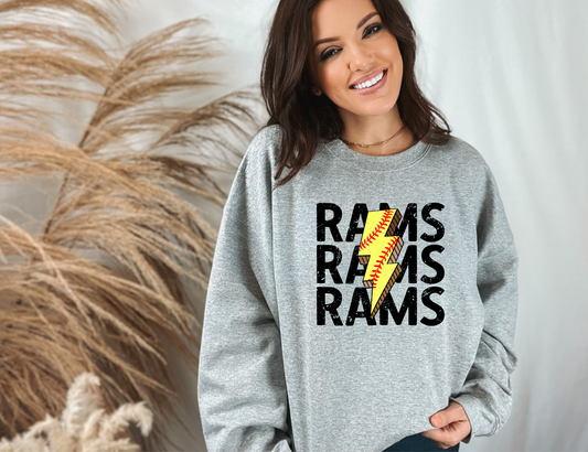 Rams Softball Bolt Sweatshirt