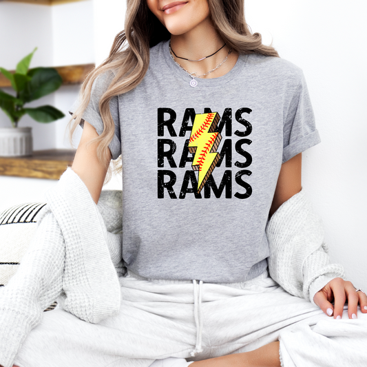 Rams Softball Bolt T-shirt