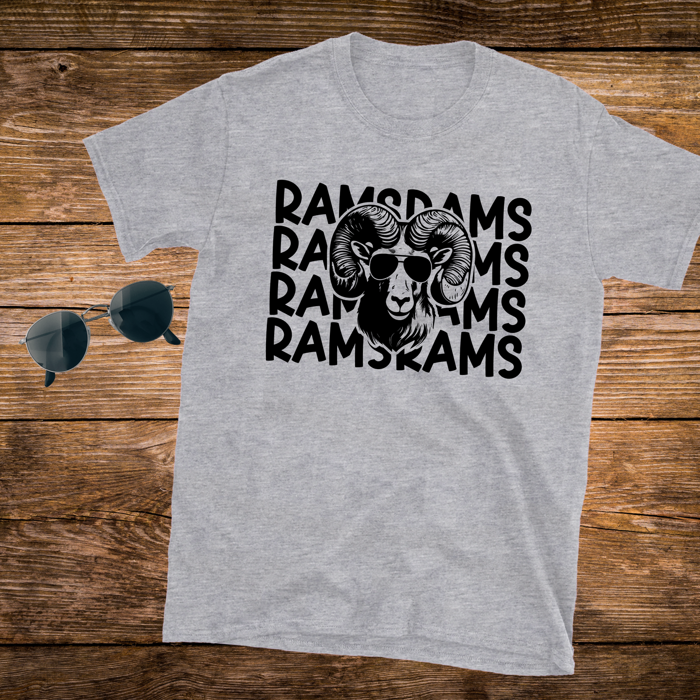 Stacked Rams Sunglasses T-shirt