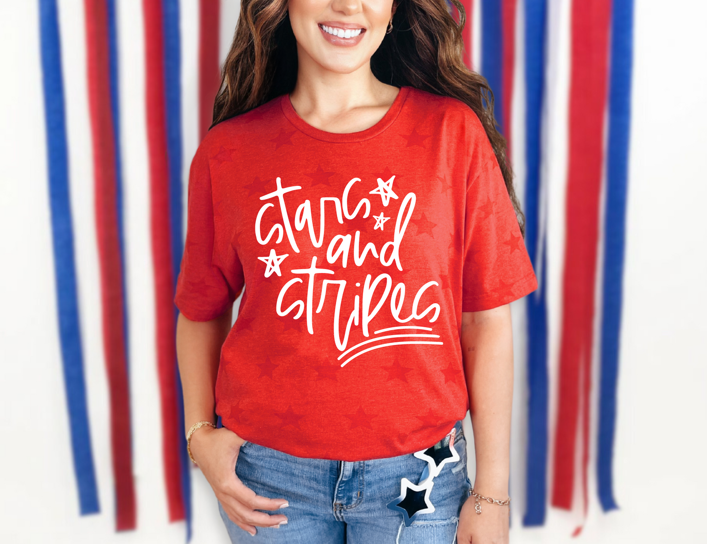 Stars and Stripes Printed T-shirt