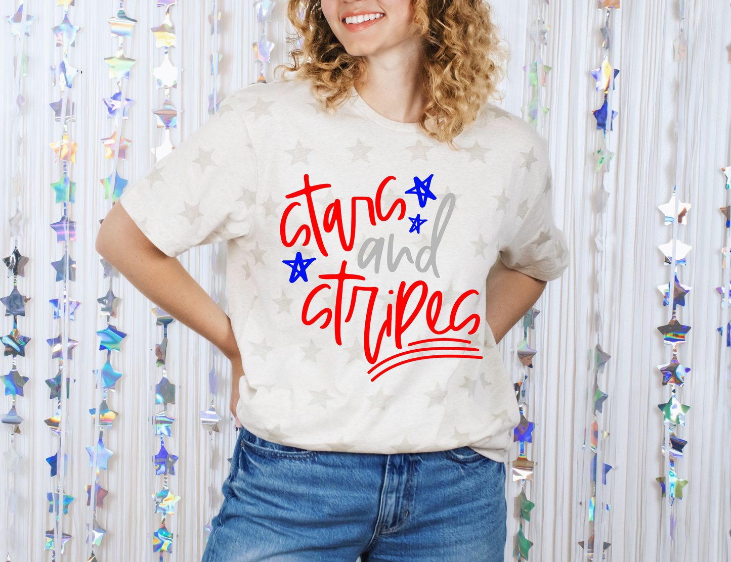 Stars and Stripes Printed T-shirt