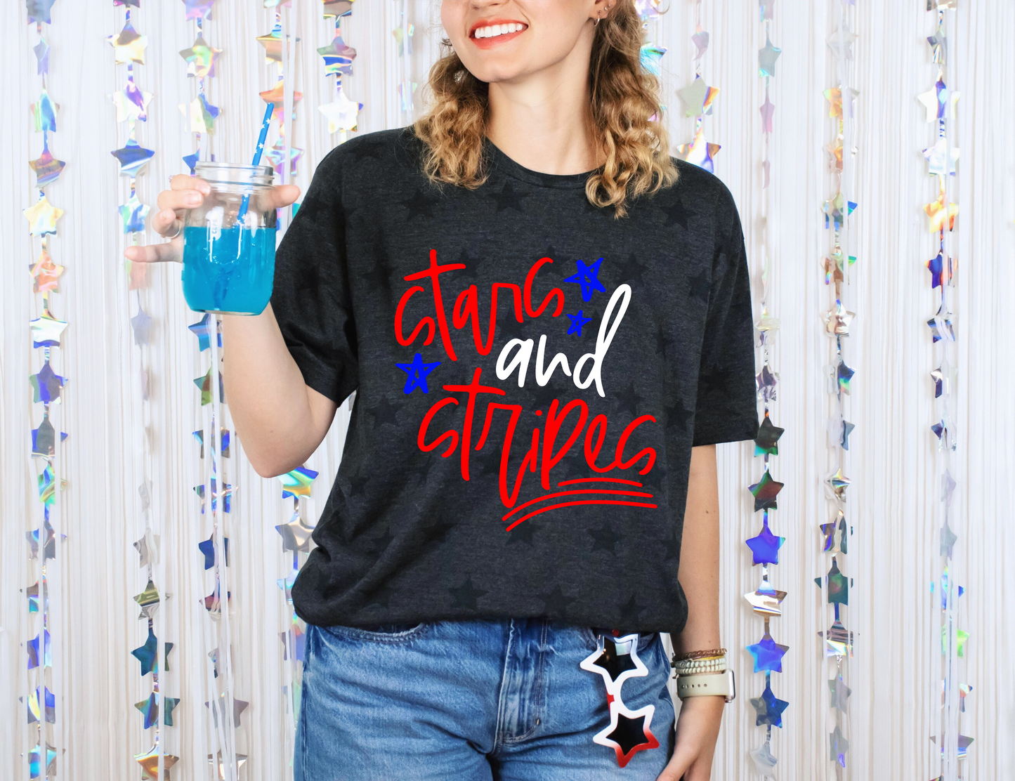 Stars and Stripes Printed T-shirt