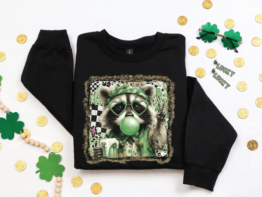 Crazy Coon St Patrick's Day Sweatshirt