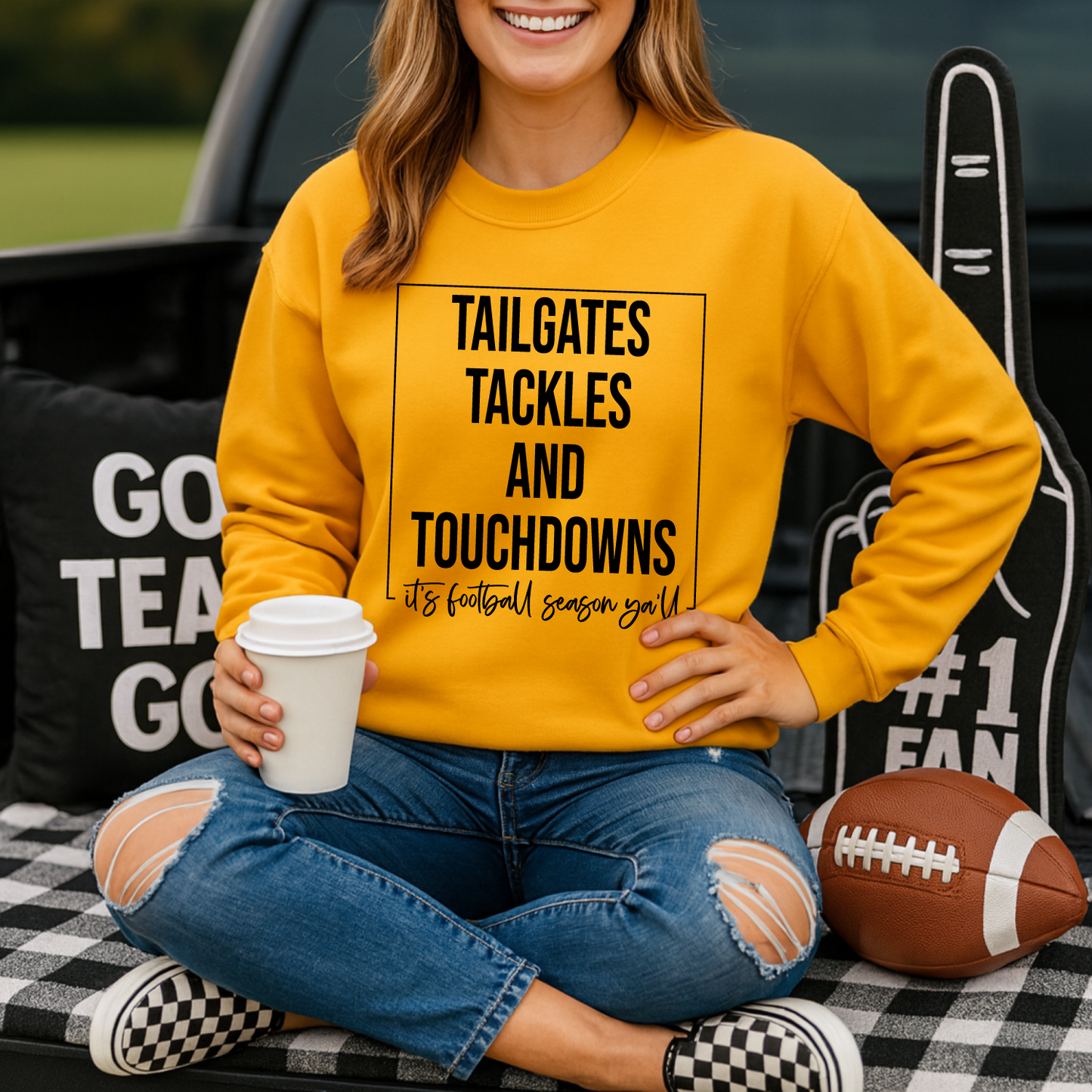 Tailgates, Tackles, and Touchdowns Sweatshirt