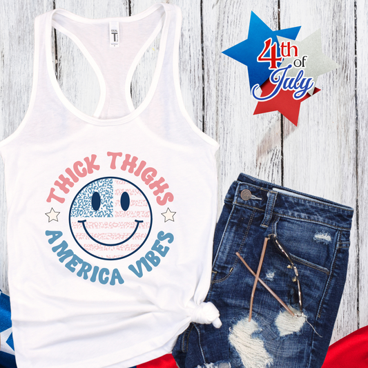 Thick Thighs and America Vibes Tank