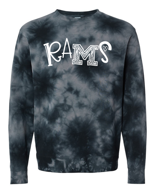 Doodle Rams Tie Die Sweatshirt