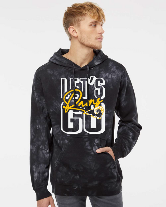 Let's Go Rams Stack Tie Die Sweatshirt