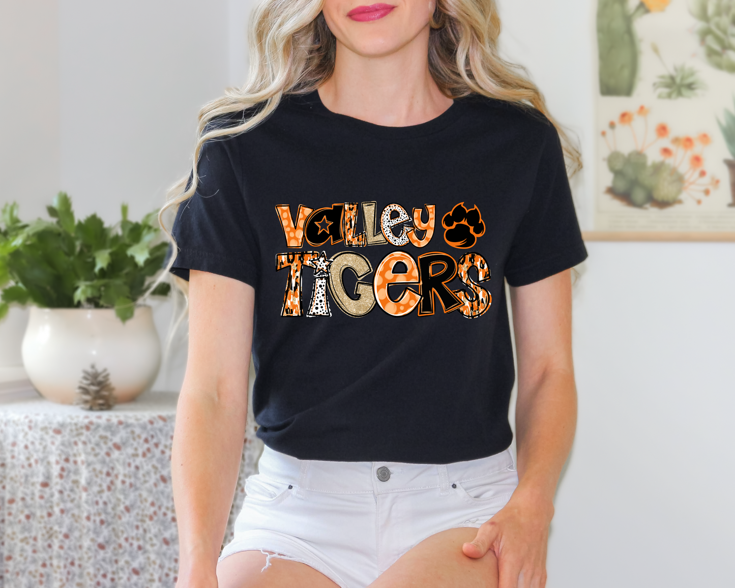 Glitter Doodle Tigers T-shirt