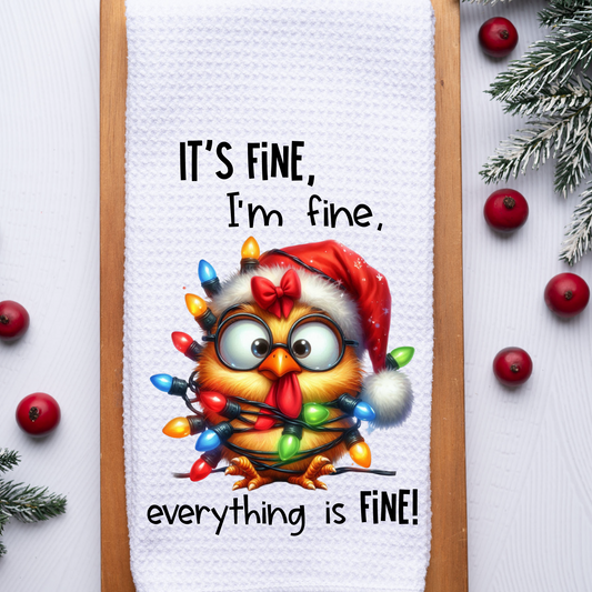 Christmas Lights Struggle - Kitchen Towel