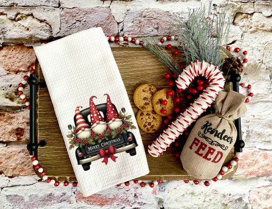 Christmas Gnome Truck - Kitchen Towel