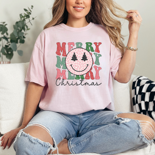 Smiley Merry Christmas T-shirt